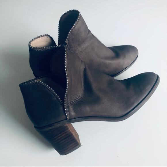 Lucky Brand 'Pincah 2' Women's 8.5 Boho Brown Leather Bootie Ankle Boot Beaded - Picture 11 of 13